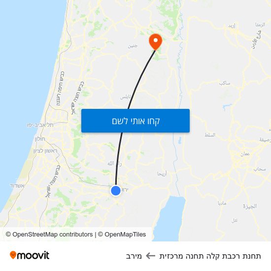 מפת תחנת רכבת קלה תחנה מרכזית למירב