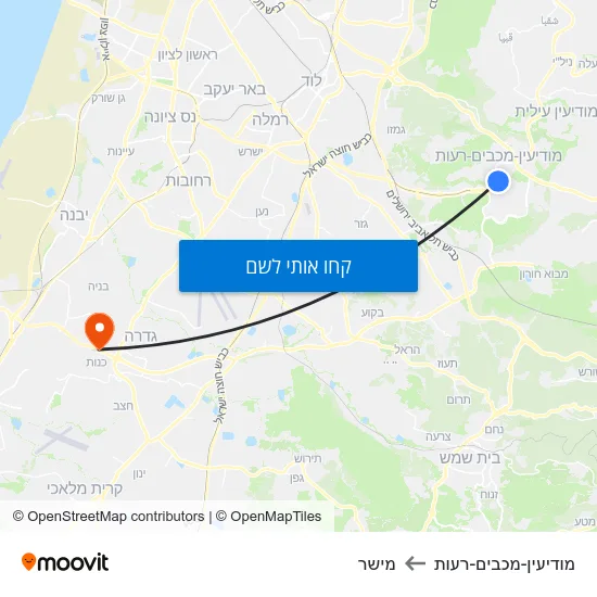 מפת מודיעין-מכבים-רעות למישר