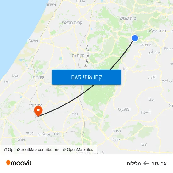 מפת אביעזר למלילות