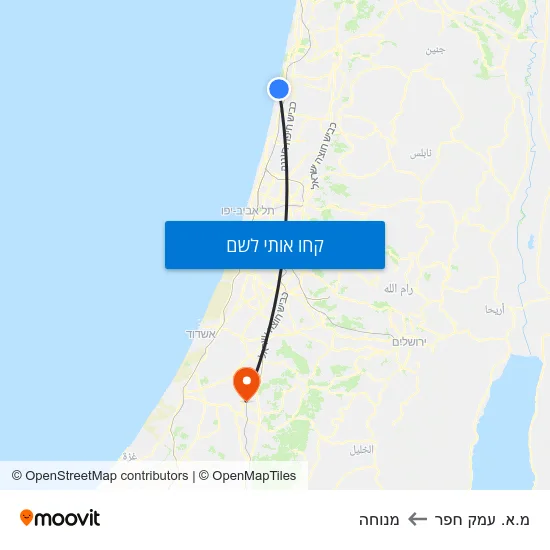 מפת מ.א. עמק חפר למנוחה