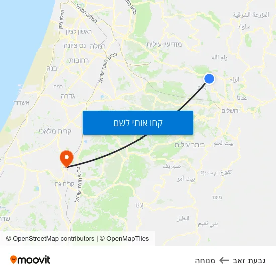 מפת גבעת זאב למנוחה