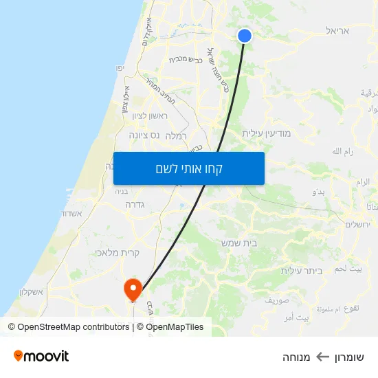 מפת שומרון למנוחה