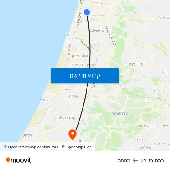 מפת רמת השרון למנוחה