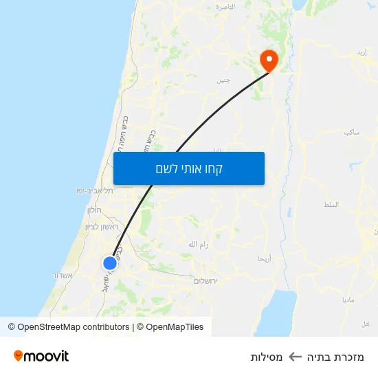 מפת מזכרת בתיה למסילות