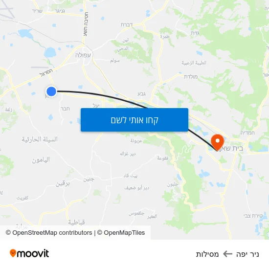 מפת ניר יפה למסילות