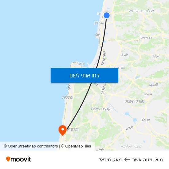 מפת מ.א. מטה אשר למעגן מיכאל