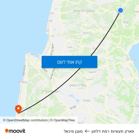 מפת פארק תעשיות רמת דלתון למעגן מיכאל