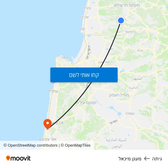 מפת גיתה למעגן מיכאל