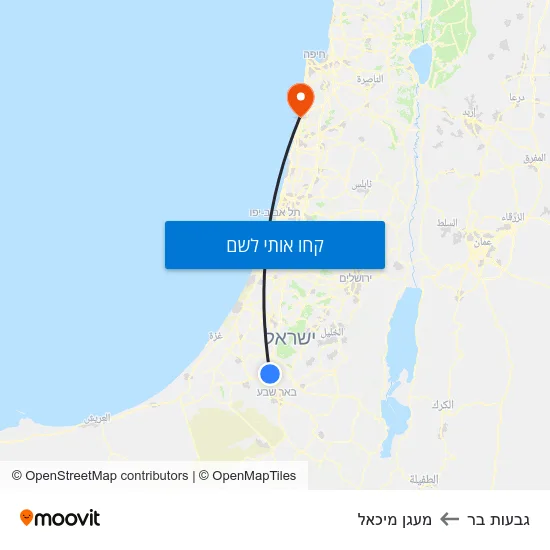 מפת גבעות בר למעגן מיכאל