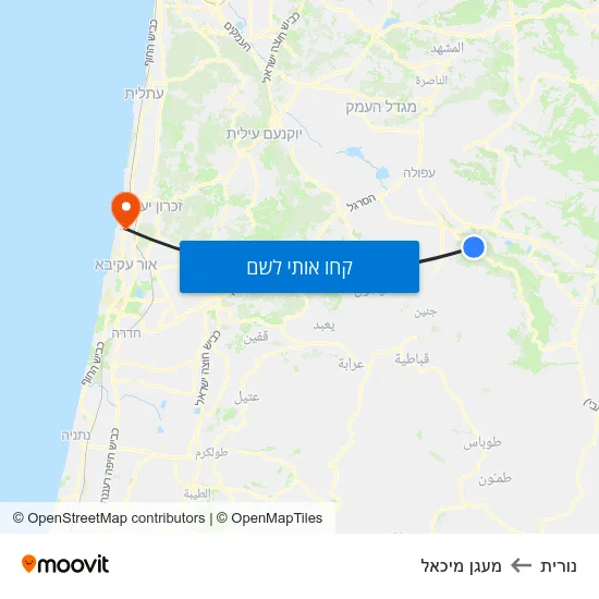מפת נורית למעגן מיכאל