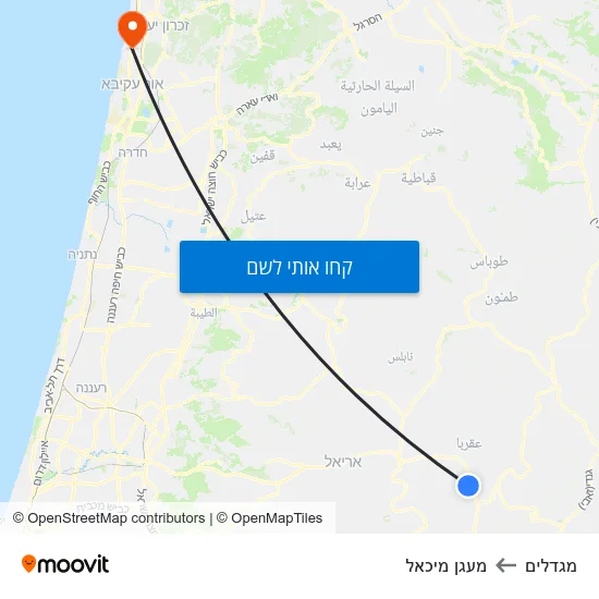 מפת מגדלים למעגן מיכאל