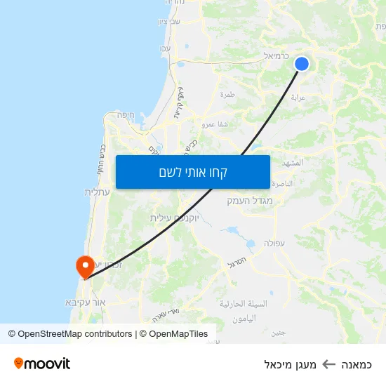 מפת כמאנה למעגן מיכאל