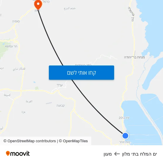 מפת ים המלח בתי מלון למעון