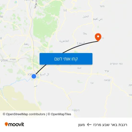 מפת רכבת באר שבע מרכז למעון
