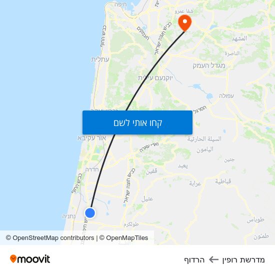 מפת מדרשת רופין להרדוף