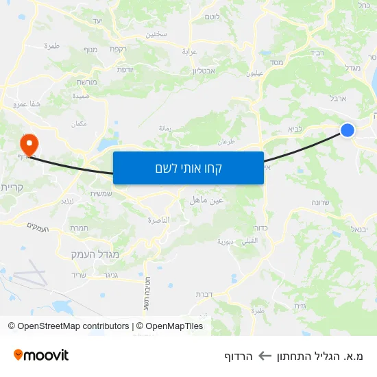 מפת מ.א. הגליל התחתון להרדוף