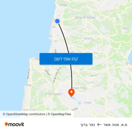 מפת מ.א. מטה אשר לכפר ברוך