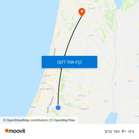מפת גיזו לכפר ברוך