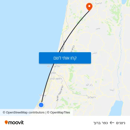 מפת ניצנים לכפר ברוך