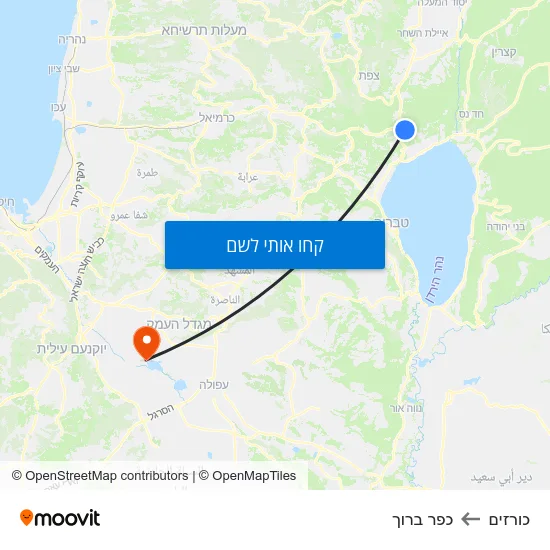 מפת כורזים לכפר ברוך