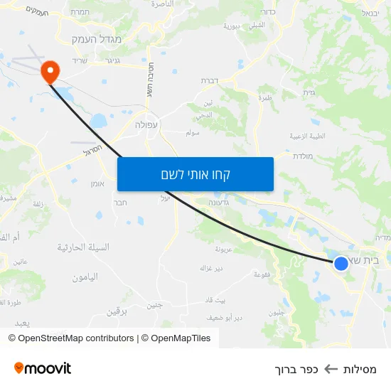 מפת מסילות לכפר ברוך