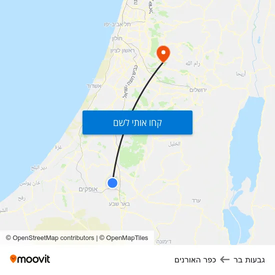 מפת גבעות בר לכפר האורנים