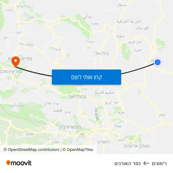 מפת רימונים לכפר האורנים
