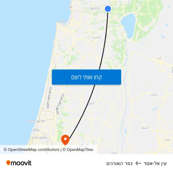 מפת עין אל-אסד לכפר האורנים