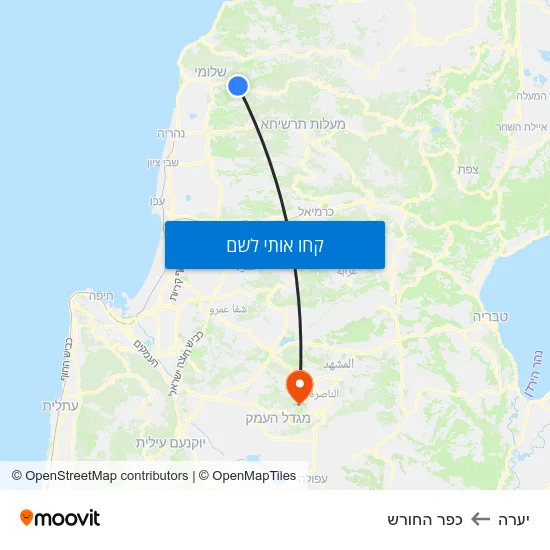 מפת יערה לכפר החורש