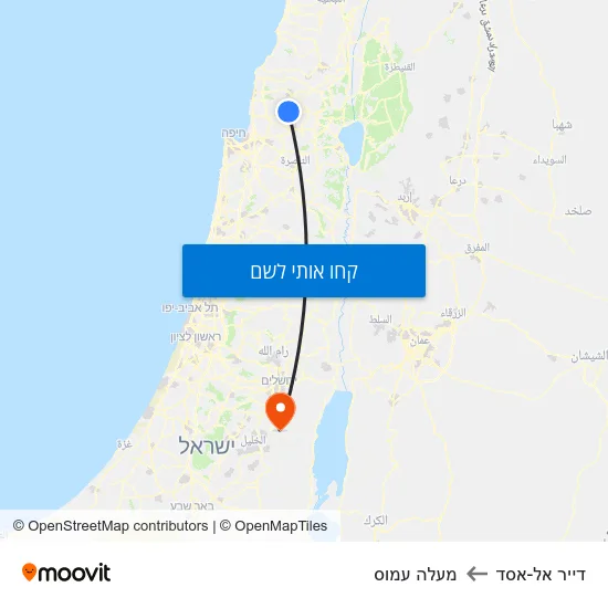 מפת דייר אל-אסד למעלה עמוס