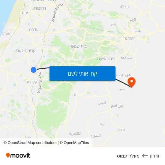 מפת ורדון למעלה עמוס