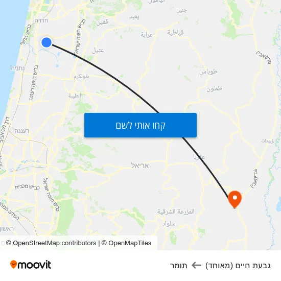 מפת גבעת חיים (מאוחד) לתומר