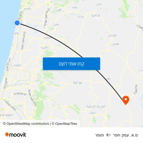 מפת מ.א. עמק חפר לתומר
