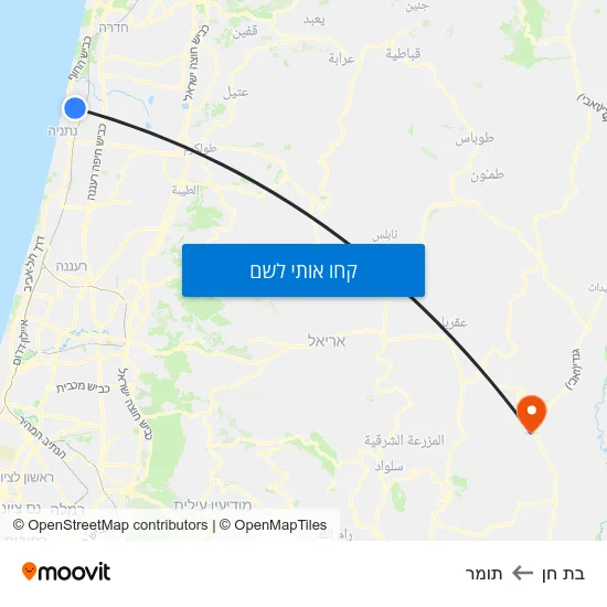 מפת בת חן לתומר