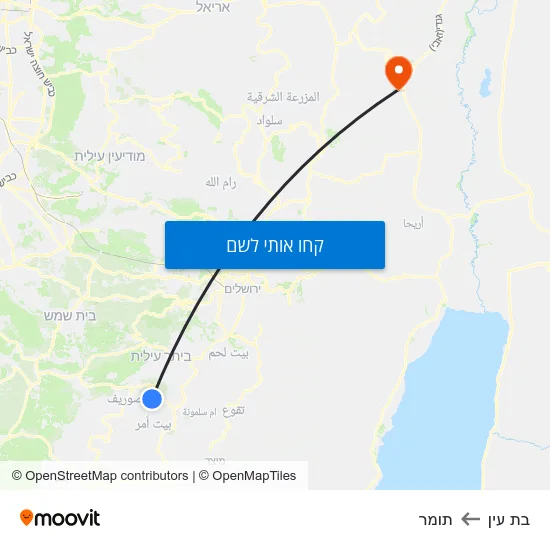 מפת בת עין לתומר
