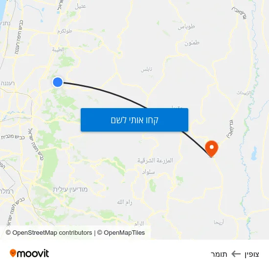 מפת צופין לתומר