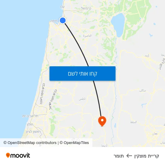 מפת קריית מוצקין לתומר