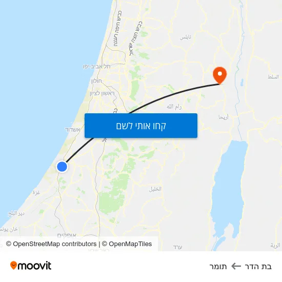 מפת בת הדר לתומר
