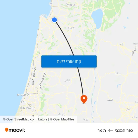 מפת כפר המכבי לתומר