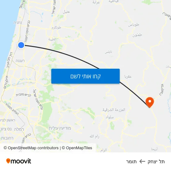 מפת תל יצחק לתומר