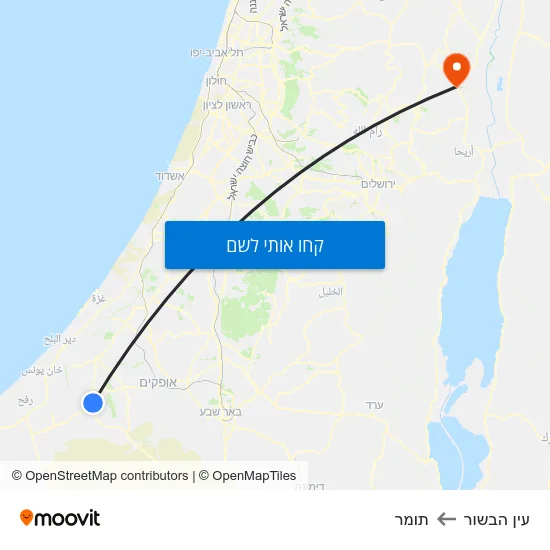מפת עין הבשור לתומר