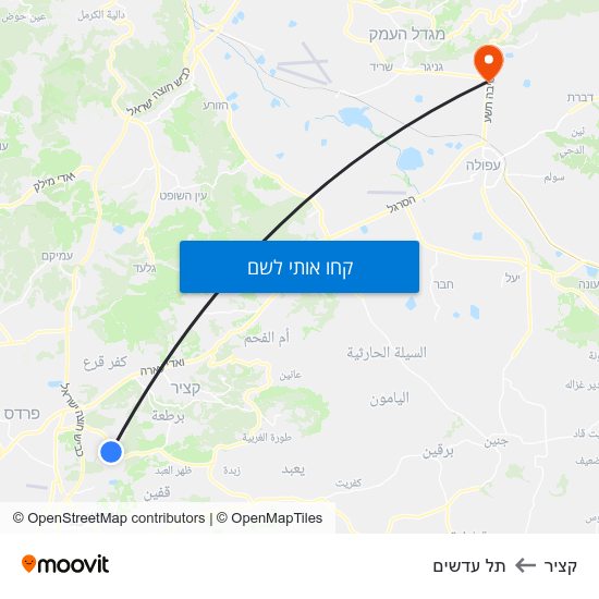 מפת קציר לתל עדשים