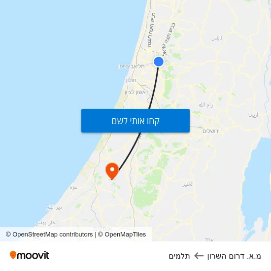 מפת מ.א. דרום השרון לתלמים