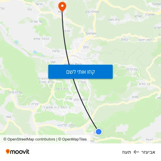 מפת אביעזר לתעוז