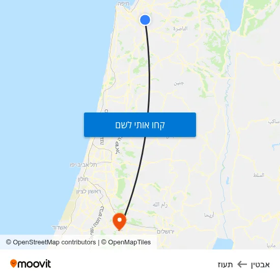 מפת אבטין לתעוז