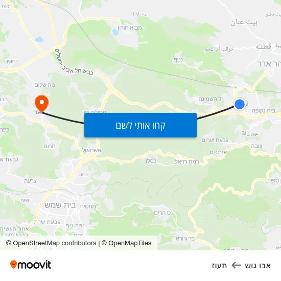 מפת אבו גוש לתעוז
