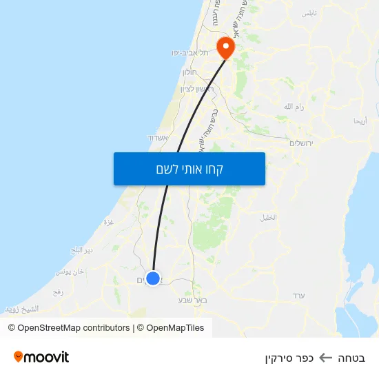 מפת בטחה לכפר סירקין