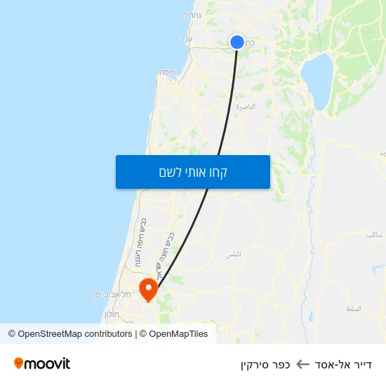 מפת דייר אל-אסד לכפר סירקין