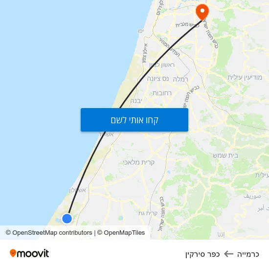 מפת כרמייה לכפר סירקין