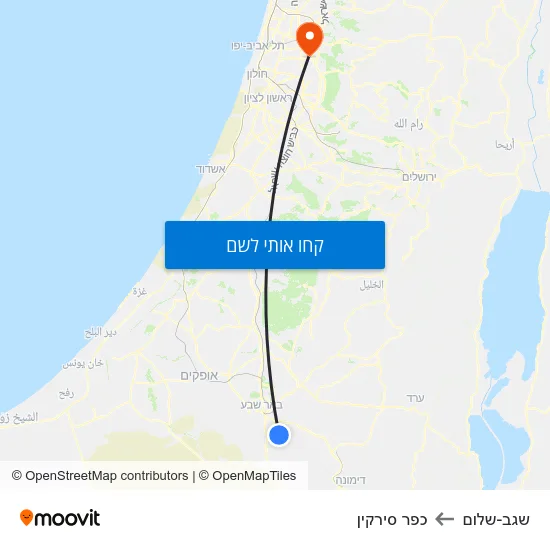 מפת שגב-שלום לכפר סירקין